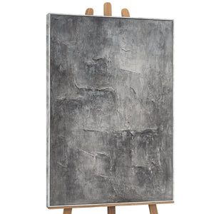 Lienzo enmarcado «Recuerdo de la piedra» – Pintura acrílica texturizada con aspecto de hormigón.