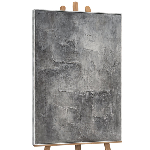 Lienzo enmarcado «Recuerdo de la piedra» – Pintura acrílica texturizada con aspecto de hormigón.