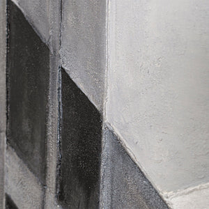 Cuadro abstracto enmarcado “Paisajes urbanos” – Pintura acrílica moderna en gris y negro