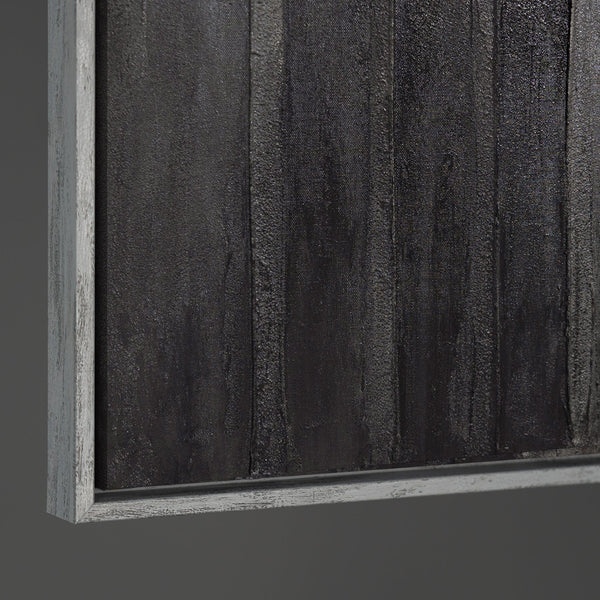 Cuadro abstracto enmarcado “Paisajes urbanos” – Pintura acrílica moderna en gris y negro