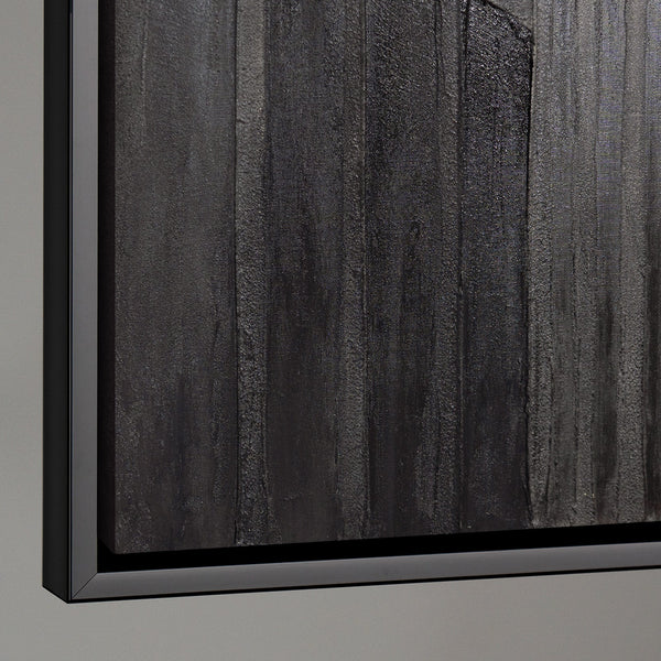 Cuadro abstracto enmarcado “Paisajes urbanos” – Pintura acrílica moderna en gris y negro