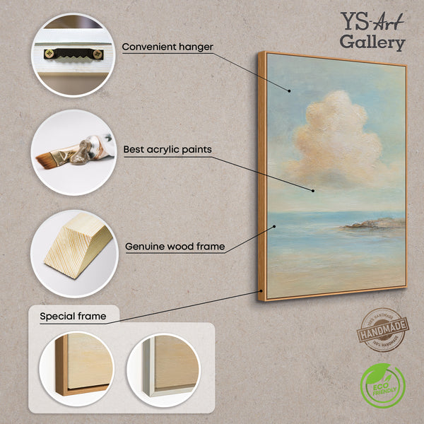 Cuadro pintado a mano sobre lienzo «La levedad del ser» – Pintura acrílica moderna del mar