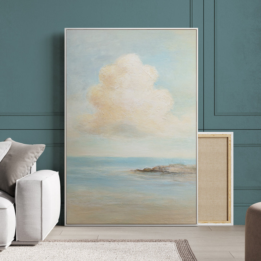 Cuadro pintado a mano sobre lienzo «La levedad del ser» – Pintura acrílica moderna del mar