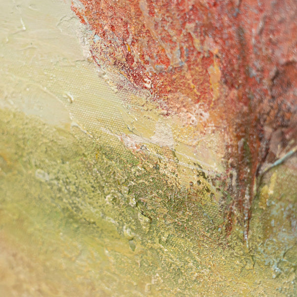 Lienzo pintado a mano «Expansión Cálida» – Arte abstracto moderno con marco