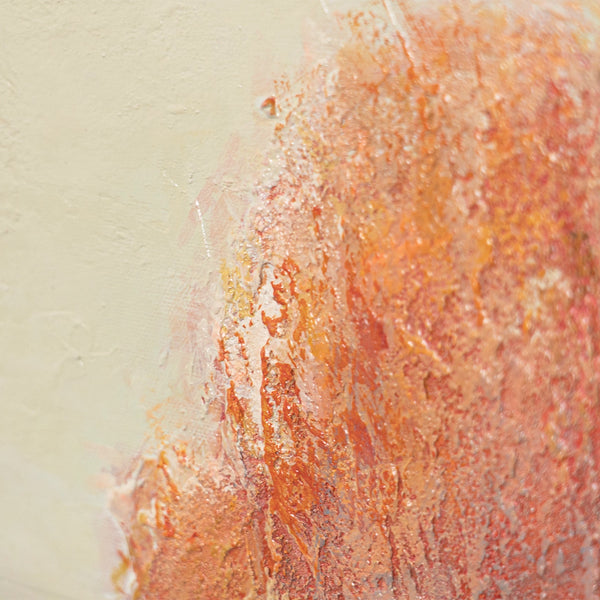 Lienzo pintado a mano «Expansión Cálida» – Arte abstracto moderno con marco