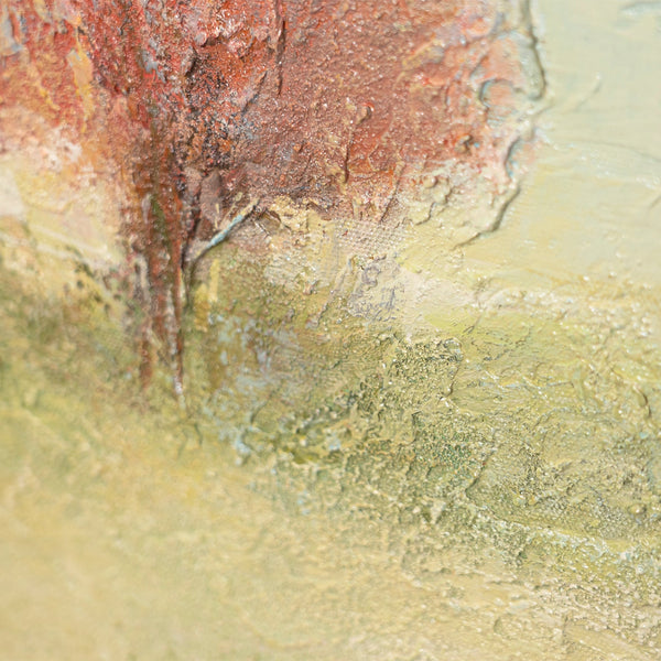 Lienzo pintado a mano «Expansión Cálida» – Arte abstracto moderno con marco