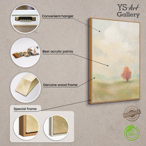 Lienzo pintado a mano «Expansión Cálida» – Arte abstracto moderno con marco