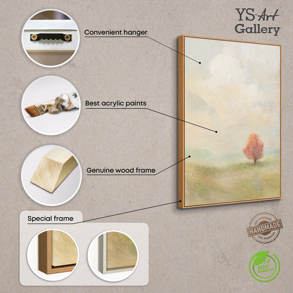 Lienzo pintado a mano «Expansión Cálida» – Arte abstracto moderno con marco