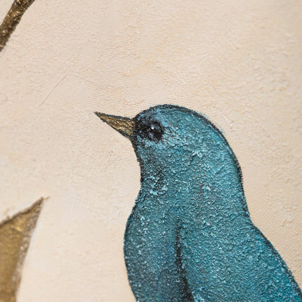 Decoración mural moderna «Susurro de las hojas» – pintura de naturaleza sobre lienzo con marco