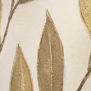 Decoración mural moderna «Susurro de las hojas» – pintura de naturaleza sobre lienzo con marco