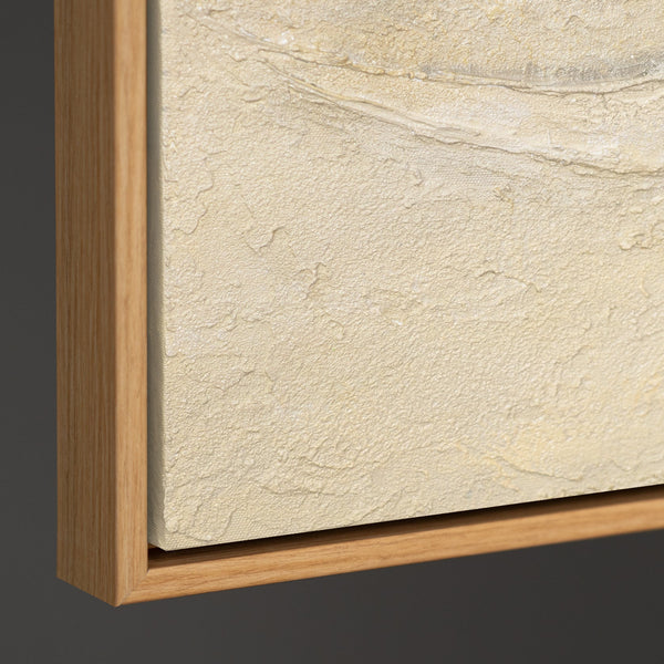 Handgemalte Naturtöne – Moderne Gemälde auf Leinwand mit Rahmen „Schatten und Sand“