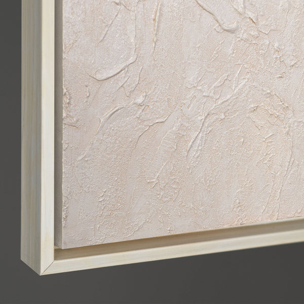 Cuadro acrílico pintado a mano con marco "El Susurro del Tiempo" – Arte abstracto estructural