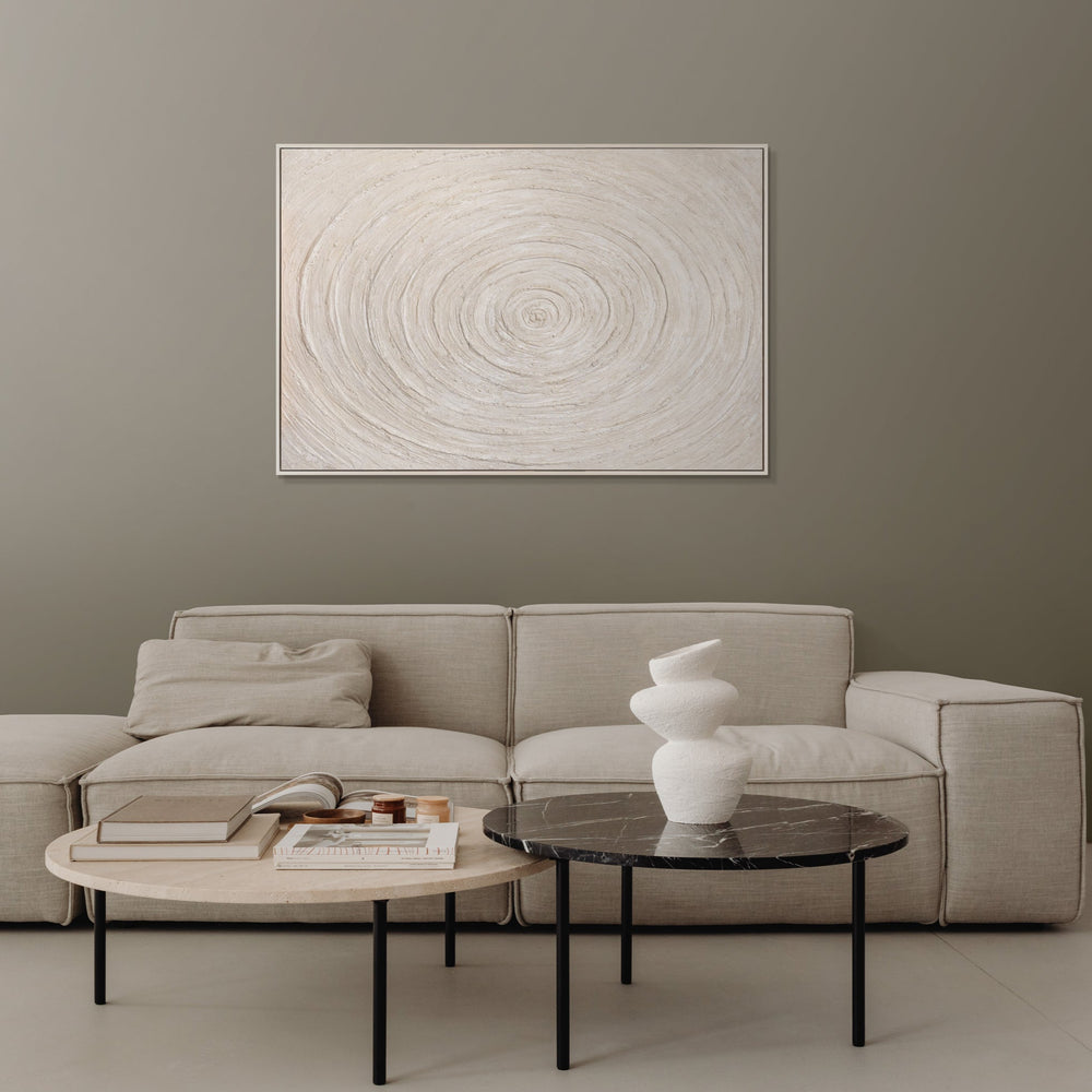 Abstraktes Leinwandbild Beige Struktur