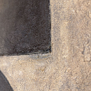 Cuadros enmarcados pintados a mano – Decoración de pared moderna en beige «Dueto de Semicírculos»