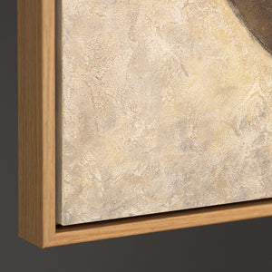 Cuadros enmarcados pintados a mano – Decoración de pared moderna en beige «Dueto de Semicírculos»