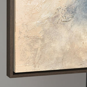 Cuadro acrílico moderno en gris y dorado con marco – Arte mural abstracto «Sky Glow»