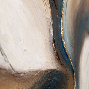 Cuadro moderno en tonos naturales – Cuadro pintado a mano con marco “Pasaje del Tiempo”