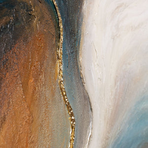 Cuadro moderno en tonos naturales – Cuadro pintado a mano con marco “Pasaje del Tiempo”