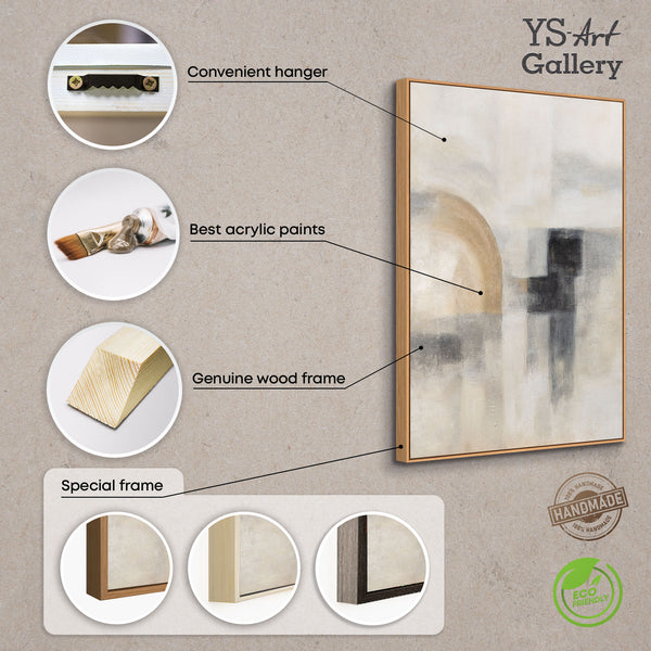 Cuadro pintado a mano «Luz Fantasmal» – Pintura moderna texturizada con marco