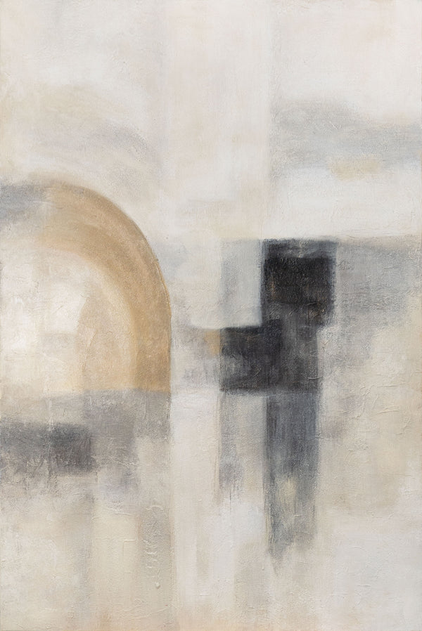 Cuadro pintado a mano «Luz Fantasmal» – Pintura moderna texturizada con marco