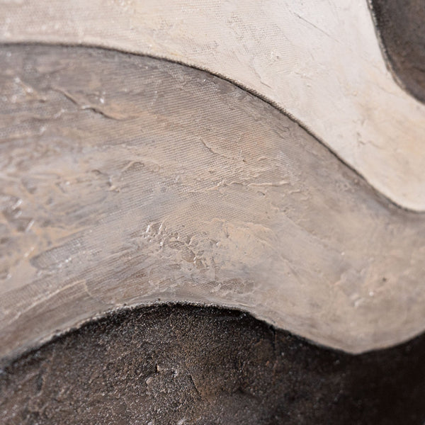 Acrylbild mit Struktur – Elegante Abstrakte Kunst in Beige & Grau „Sandwellen“