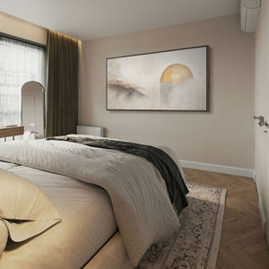 Cuadro acrílico pintado a mano sobre lienzo «Línea del horizonte» – Arte mural moderno para el salón