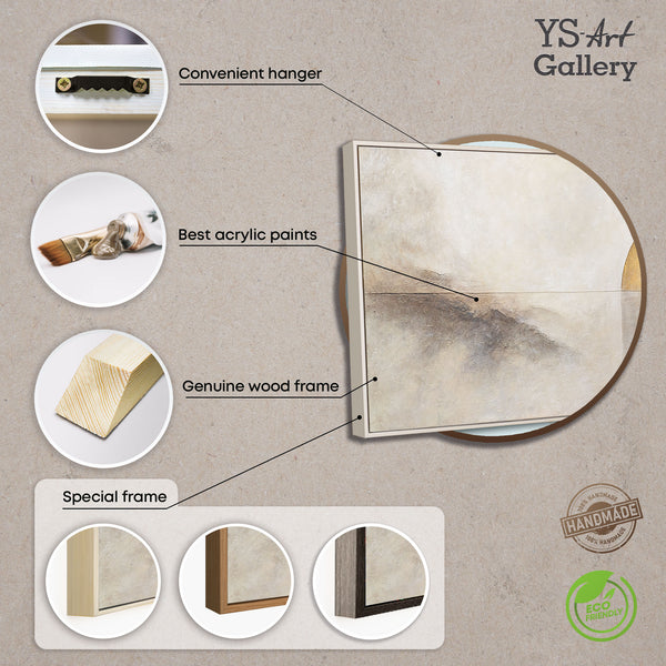 Cuadro acrílico pintado a mano sobre lienzo «Línea del horizonte» – Arte mural moderno para el salón