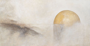 Cuadro acrílico pintado a mano sobre lienzo «Línea del horizonte» – Arte mural moderno para el salón