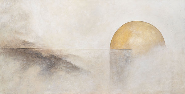 Cuadro acrílico pintado a mano sobre lienzo «Línea del horizonte» – Arte mural moderno para el salón