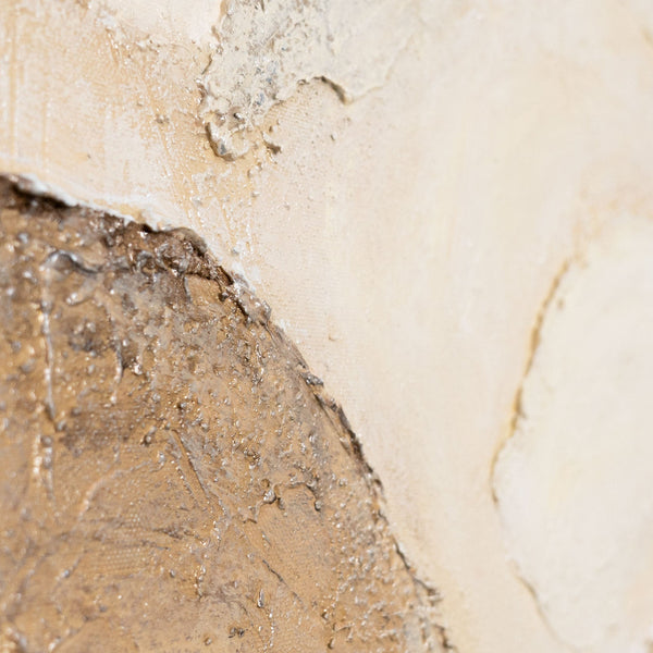 Cuadro moderno en tonos naturales – Arte mural enmarcado y pintado a mano «Capas del Horizonte»