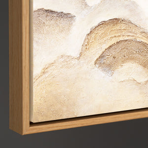 Cuadro moderno en tonos naturales – Arte mural enmarcado y pintado a mano «Capas del Horizonte»