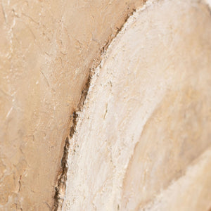 Cuadro acrílico abstracto pintado a mano en beige con marco – Arte mural moderno «Espacio de Formas»