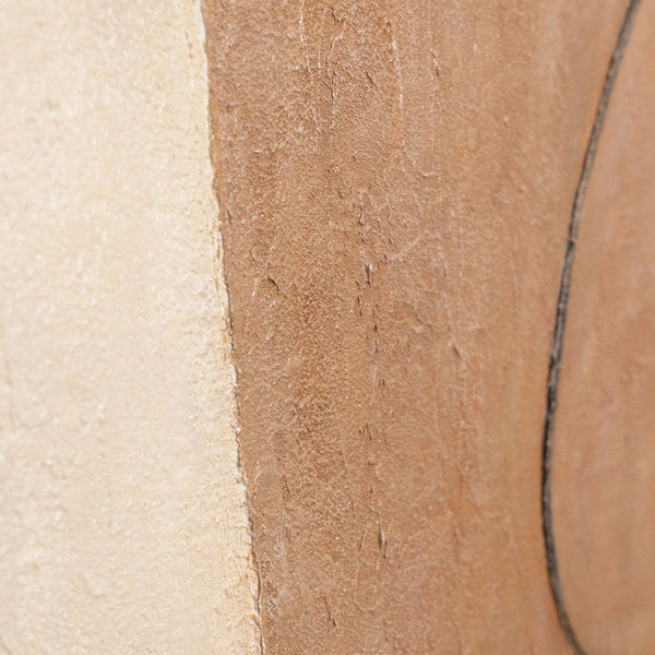 Cuadro moderno en beige y gris con marco – Arte abstracto «Equilibrio de contrastes»