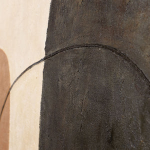 Cuadro moderno en beige y gris con marco – Arte abstracto «Equilibrio de contrastes»