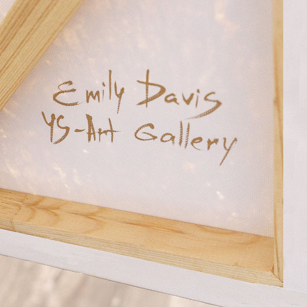 Cuadro moderno en beige y gris con marco – Arte abstracto «Equilibrio de contrastes»