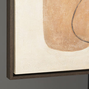 Cuadro moderno en beige y gris con marco – Arte abstracto «Equilibrio de contrastes»