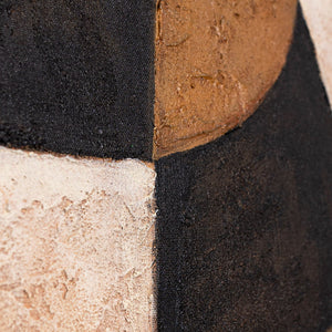 Pintura acrílica abstracta geométrica con marco – Arte mural pintado a mano «Armonía de curvas»