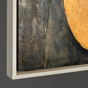 Pintura acrílica abstracta geométrica con marco – Arte mural pintado a mano «Armonía de curvas»