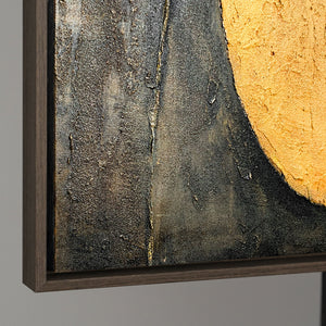 Pintura acrílica abstracta geométrica con marco – Arte mural pintado a mano «Armonía de curvas»