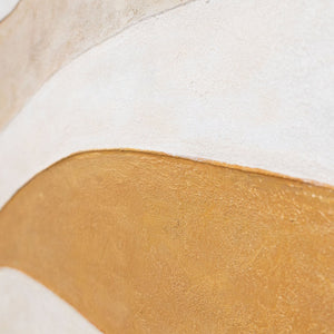 Cuadro acrílico abstracto en tonos cálidos y naturales - Cuadro moderno enmarcado "Flujo de calor"