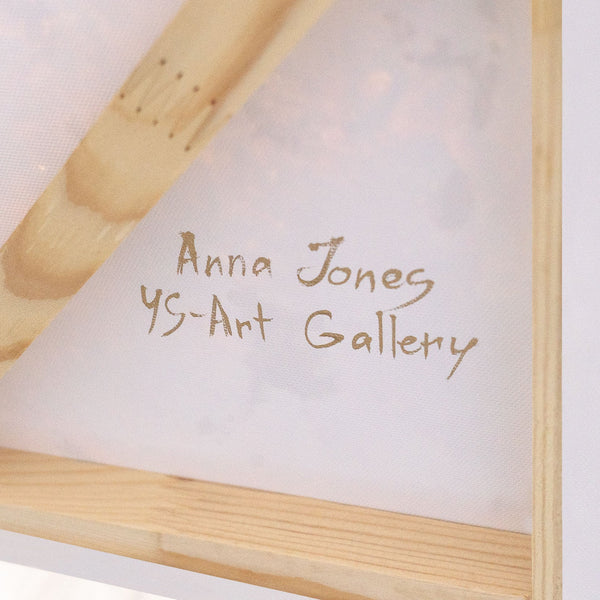 Cuadro acrílico abstracto en tonos cálidos y naturales - Cuadro moderno enmarcado "Flujo de calor"