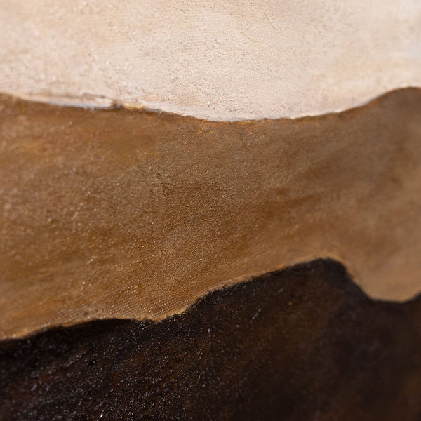 Lienzo moderno enmarcado «Amanecer apacible» – Arte abstracto en tonos tierra