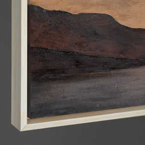 Lienzo moderno enmarcado «Amanecer apacible» – Arte abstracto en tonos tierra