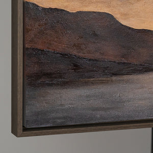 Lienzo moderno enmarcado «Amanecer apacible» – Arte abstracto en tonos tierra