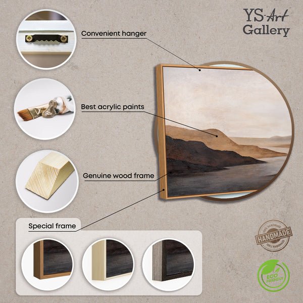 Lienzo moderno enmarcado «Amanecer apacible» – Arte abstracto en tonos tierra