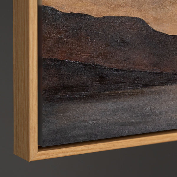 Lienzo moderno enmarcado «Amanecer apacible» – Arte abstracto en tonos tierra