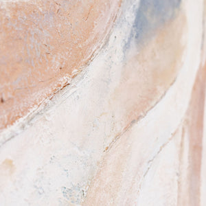 Cuadro abstracto en lienzo, beige y azul – cuadro texturizado enmarcado «Líneas de viento»