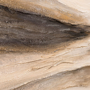 Lienzo enmarcado «Huellas del viento» – Arte mural pintado a mano en tonos naturales