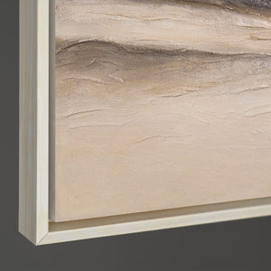 Lienzo enmarcado «Huellas del viento» – Arte mural pintado a mano en tonos naturales