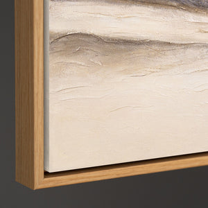 Lienzo enmarcado «Huellas del viento» – Arte mural pintado a mano en tonos naturales